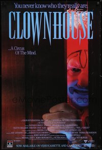 6k0420 CLOWNHOUSE 27x40 video poster 1989 Rockwell in his first role, creepy clown, ultra rare!