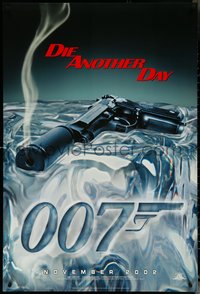 6k0632 DIE ANOTHER DAY teaser 1sh 2002 Pierce Brosnan as James Bond, cool image of gun melting ice!