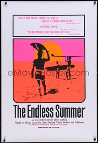 6k0655 ENDLESS SUMMER 1sh R1990s iconic John Van Hamersveld art, Bruce Brown surfing classic!