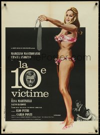 6k0349 10th VICTIM French 23x31 1967 La Decima Vittima, sexy Ursula Andress by Charles Rau, rare!