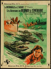6k0353 TIM TYLER'S LUCK chapter 2 French 23x32 1938 Universal jungle serial, crocodiles, ultra rare!