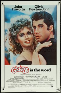 6k0707 GREASE 1sh 1978 c/u of John Travolta & Olivia Newton-John in a most classic musical!