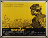 6k0185 EASY RIDER 1/2sh 1969 iconic image of biker Peter Fonda wearing American flag jacket!
