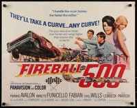 6k0187 FIREBALL 500 1/2sh 1966 Frankie Avalon & sexy Annette Funicello, cool stock car racing art!