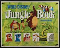 6k0191 JUNGLE BOOK 1/2sh 1967 Walt Disney cartoon classic, great image of Mowgli & his friends!