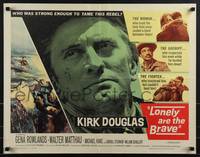 6k0194 LONELY ARE THE BRAVE 1/2sh 1962 Kirk Douglas classic, who was strong enough to tame him?