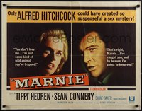 6k0197 MARNIE 1/2sh 1964 different split image of Sean Connery & Tippi Hedren, Alfred Hitchcock!