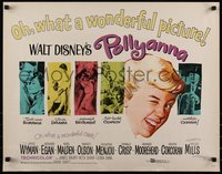 6k0205 POLLYANNA 1/2sh 1960 art of winking Hayley Mills, Jane Wyman, Disney!