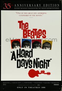 6k0716 HARD DAY'S NIGHT advance 1sh R1999 great image of The Beatles, rock 'n' roll comedy classic!