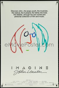 6k0733 IMAGINE 1sh 1988 art by former Beatle John Lennon, brown/blue hair style!