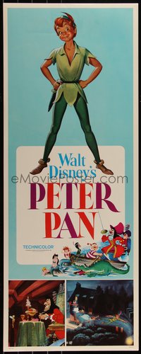 6k0091 PETER PAN insert R1976 Walt Disney animated cartoon fantasy classic, great full-length art!