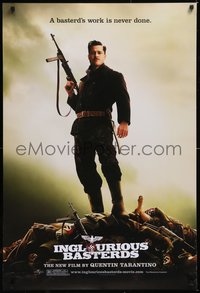 6k0742 INGLOURIOUS BASTERDS teaser DS 1sh 2009 Tarantino, Brad Pitt as Aldo Raine on body pile!