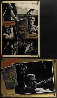 6k0152 VIRGIN SPRING 8 Italian 19x27 pbustas 1965 Ingmar Bergman's Jungfrukallan, Max von Sydow!
