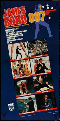 6k0422 JAMES BOND 007 18x36 video poster 1983 great images of Sean Connery & Roger Moore, rare!