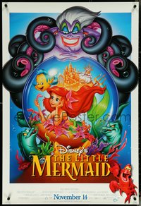 6k0783 LITTLE MERMAID advance DS 1sh R1997 great images of Ariel & cast, Disney cartoon!