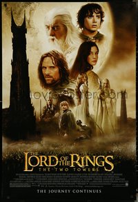 6k0787 LORD OF THE RINGS: THE TWO TOWERS DS 1sh 2002 Peter Jackson epic, montage of cast!