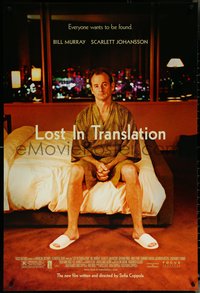 6k0791 LOST IN TRANSLATION 1sh 2003 lonely Bill Murray in Tokyo, directed by Sofia Coppola!