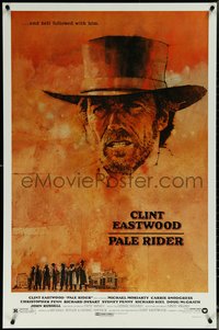6k0840 PALE RIDER 1sh 1985 close-up artwork of cowboy Clint Eastwood by C. Michael Dudash!