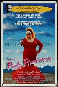 6k0849 PINK FLAMINGOS 1sh R1997 Divine, Mink Stole, John Waters, proud to recycle their trash!