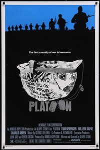 6k0852 PLATOON 1sh 1986 Oliver Stone, Vietnam, the first casualty of war is Innocence!