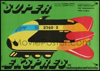 6k0477 BULLET TRAIN Polish 23x32 1977 Shinkansen daibakuha, Chiba, Wrzesniewski art of monorail!
