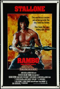 6k0867 RAMBO FIRST BLOOD PART II 1sh 1985 no law, no war can stop Sylvester Stallone w/his RPG!