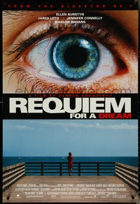 6k0873 REQUIEM FOR A DREAM DS 1sh 2000 drug addicts Jared Leto & Jennifer Connelly, cool eye image!