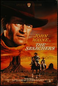 6k0427 SEARCHERS 27x40 video poster R1998 classic image of John Wayne in Monument Valley, John Ford