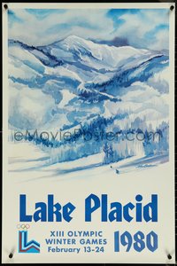 6k0497 1980 WINTER OLYMPICS 24x36 special poster 1980 Gallucci art of mountains, February 13-24!