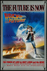 6k0394 BACK TO THE FUTURE 23x35 music poster 1985 art of Michael J. Fox & Delorean by Drew Struzan!