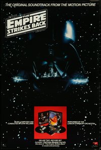 6k0403 EMPIRE STRIKES BACK 24x36 music poster 1980 Darth Vader mask in space, one album inset image!