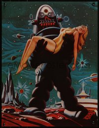 6k0164 FORBIDDEN PLANET 2-sided 17x22 special poster 1978 Robby the Robot carrying sexy Anne Francis!