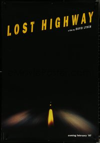 6k0510 LOST HIGHWAY 27x39 special poster 1997 directed by David Lynch, cool image of night driving!