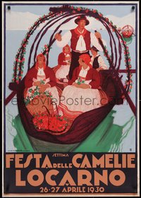 6k0515 SETTIMA FESTA DELLE CAMELIE 27x39 Swiss special poster 1930 Daniele Buzzi art, ultra rare!
