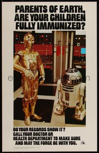 6k0174 STAR WARS HEALTH DEPARTMENT POSTER 14x22 special poster 1979 C3P0 & R2D2, do your records show it?
