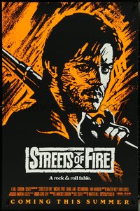6k0933 STREETS OF FIRE advance 1sh 1984 Walter Hill, Riehm orange dayglo art, a rock & roll fable!
