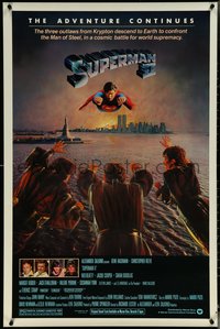6k0936 SUPERMAN II studio style 1sh 1981 Christopher Reeve, Terence Stamp, great image of villains!