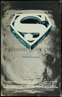 6k0935 SUPERMAN foil advance 25x40 1sh 1978 DC superhero Reeve, Coming This Christmas!
