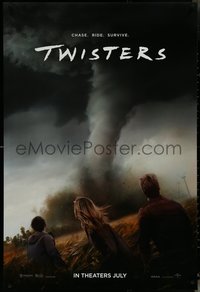 6k0971 TWISTERS teaser DS 1sh 2024 tornado thriller remake starring Katy O'Brian and Glen Powell!