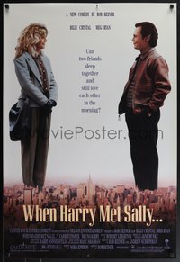6k0991 WHEN HARRY MET SALLY 1sh 1989 giant Billy Crystal & sexy Meg Ryan over New York City!