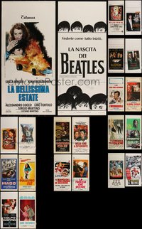 6m0631 LOT OF 25 FORMERLY FOLDED ITALIAN LOCANDINAS 1960s-1990s a variety of cool movie images!