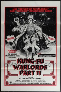 6m0317 LOT OF 15 FORMERLY TRI-FOLDED SINGLE-SIDED 27X41 KUNG-FU WARLORDS PART II ONE-SHEETS 1978