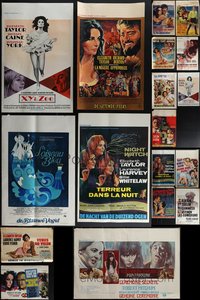 6m0648 LOT OF 20 FORMERLY FOLDED ELIZABETH TAYLOR BELGIAN POSTERS 1950s-1970s great movie images!