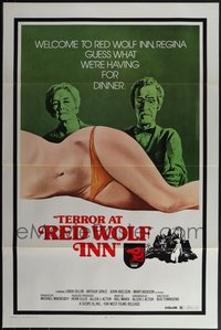 6m0332 LOT OF 14 FORMERLY TRI-FOLDED SINGLE-SIDED TERROR AT RED WOLF INN ONE-SHEETS 1972 cannibals!