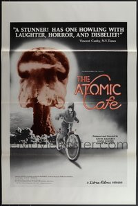 6m0558 LOT OF 4 FORMERLY TRI-FOLDED SINGLE-SIDED 27X41 ATOMIC CAFE ONE-SHEETS 1982 mushroom cloud!