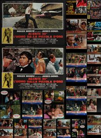 6m0743 LOT OF 43 FORMERLY FOLDED ITALIAN 19X27 PHOTOBUSTAS 1960s-1970s a variety of movie scenes!