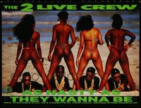 6m0027 LOT OF 18 UNFOLDED SINGLE-SIDED 2 LIVE CREW MUSIC POSTERS 1989 As Nasty as They Wanna Be!