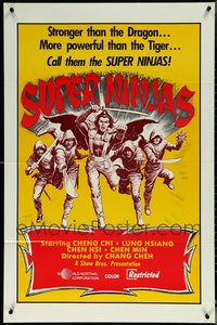 6m0421 LOT OF 9 FORMERLY TRI-FOLDED SINGLE-SIDED 27X41 SUPER NINJAS ONE-SHEETS 1982 kung fu!