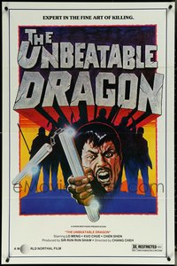 6m0226 LOT OF 21 FORMERLY TRI-FOLDED SINGLE-SIDED UNBEATABLE DRAGON ONE-SHEETS 1978 art of killing!