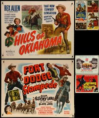 6m0059 LOT OF 6 MOSTLY UNFOLDED COWBOY WESTERN INSERTS & HALF-SHEETS 1950s-1960s great images!